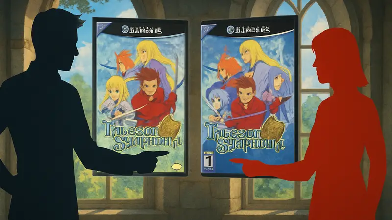 Обложки игры Tales Of Symphonia для GameCube, сравнение региональных артов.