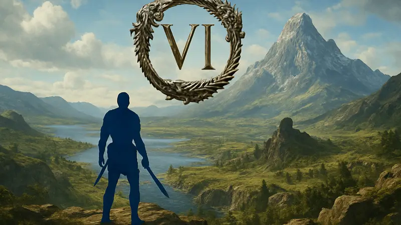 Обложка игры The Elder Scrolls 6, символизирующая игровую серию и её будущее.
