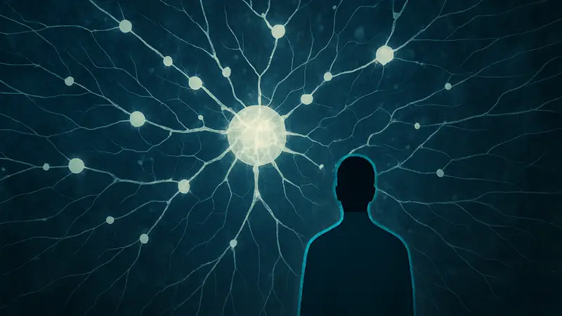 Абстрактное изображение нейронной сети, символизирующей «саморазвивающуюся» ИИ-модель M2.7.