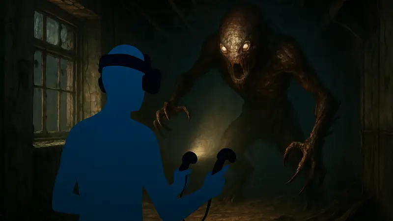Кадры из геймплейного трейлера VR-хоррора Xenolocus, демонстрирующие пугающую атмосферу