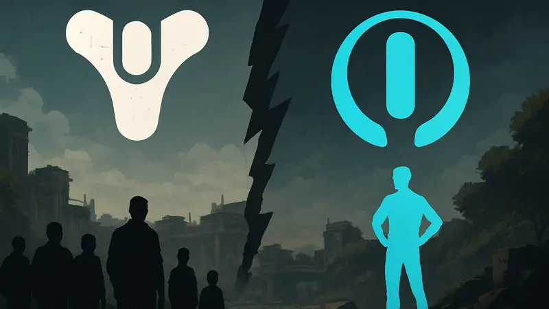 Символ Destiny 2 и логотип Marathon, показывающие конкуренцию между играми Bungie.