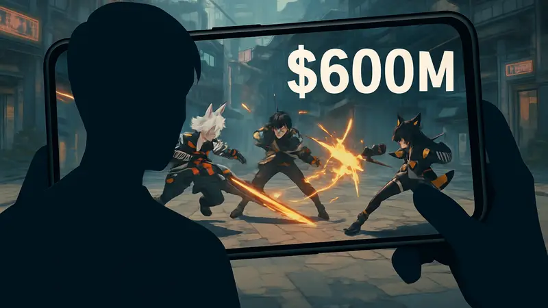 Скриншот Zenless Zone Zero с демонстрацией игрового процесса и цифрой 600 млн долларов.
