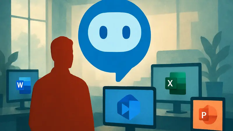 Логотип Microsoft Scout или изображение виртуального ассистента, интегрированного в приложения Microsoft 365