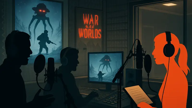 Актёры озвучки записывают реплики для персонажей игры «Война миров: Сибирь» в студии