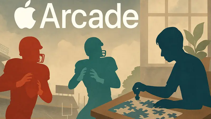 Логотип Apple Arcade с изображениями Madden 27, Retro Bowl и Everyday Puzzles