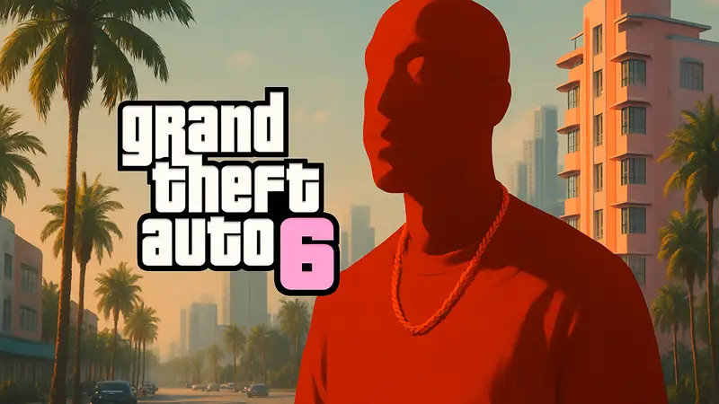 Логотип GTA 6 с изображением рэпера Фредди Гиббса на фоне