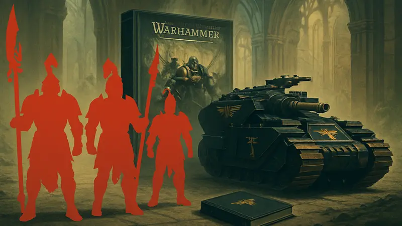Набор Legio Custodes для Warhammer: The Horus Heresy, с миниатюрами Кустодес и танком.