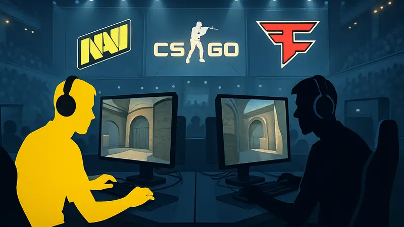 NAVI и FaZe в киберспортивном матче по CS2, плей-офф турнира