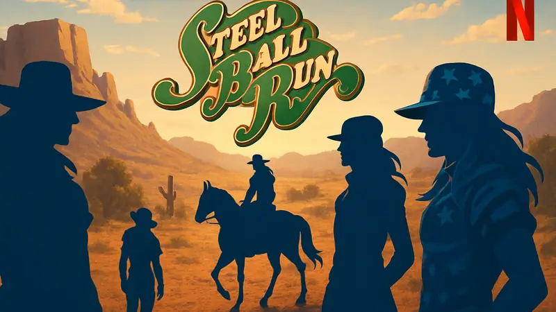 Постер аниме JoJo's Bizarre Adventure: Steel Ball Run на платформе Netflix, расписание релиза