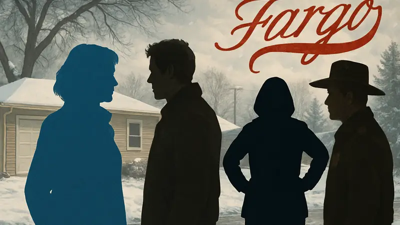 Кадры из 5 сезона сериала «Фарго», главные герои, логотип Fargo