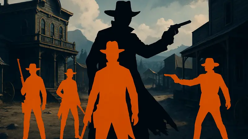 Ключевой арт тактического вестерна Hard West II, выходящего на PS5 и Xbox Series.