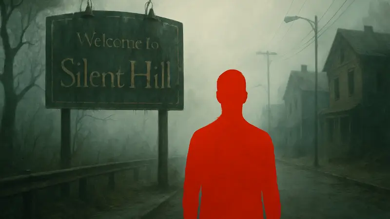 Логотип или узнаваемый элемент из серии Silent Hill, намёк на новую игру.