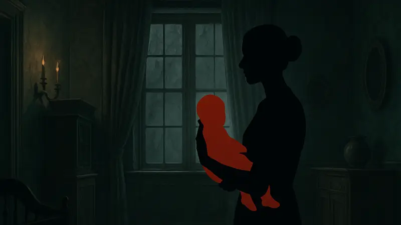 Кадр из сериала «Сервант» на AppleTV+, демонстрирующий мрачную атмосферу психологического хоррора.