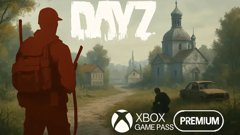 Обложка игры DayZ, логотипы Xbox Game Pass и Game Pass Premium