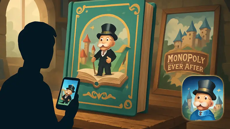 Изображение Волшебного Сборника Рассказов в игре Monopoly GO, обложка альбома Monopoly Ever After, мобильная игра