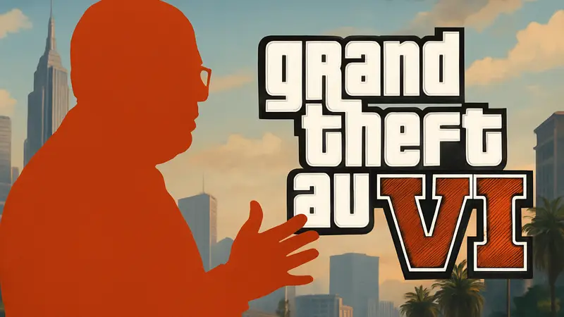 Актер Джей Клайтц, известный по GTA 5, рассуждает о политической сатире в GTA 6 на фоне логотипа игры.
