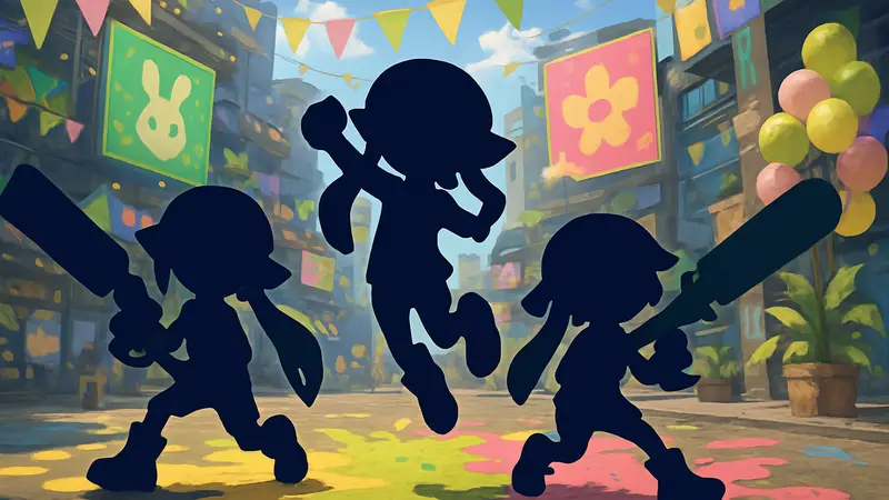 Кадры из игры Splatoon 3 с персонажами, участвующими в весеннем Splatfest.