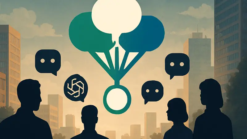 Логотип CollectivIQ, символизирующий агрегацию ИИ-ответов от различных чат-ботов.