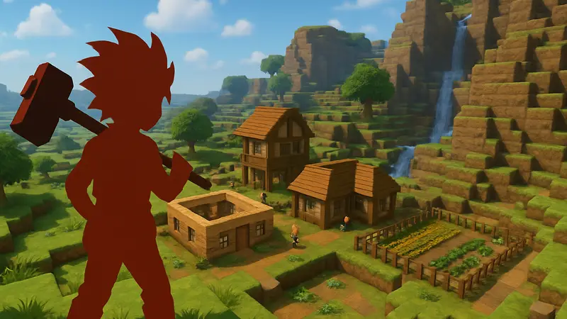 Скриншот игрового процесса Dragon Quest Builders 2, демонстрирующий строительство и исследование мира.