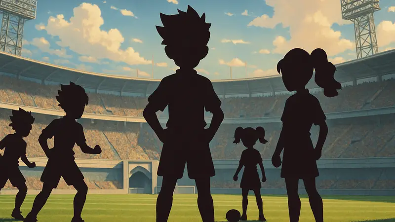Игроки Inazuma Eleven: Victory Road на футбольном поле, готовятся к матчу. Масштабное обновление.