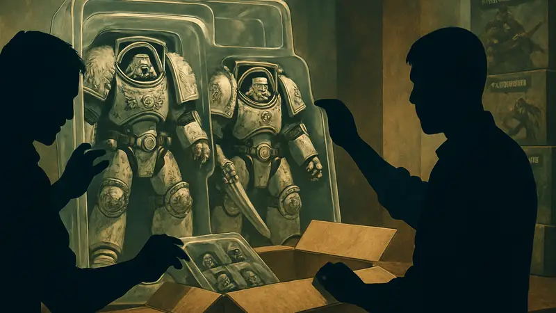 Распаковка детализированных фигурок терминаторов Эбенового Кешика JoyToy из Warhammer: The Horus Heresy.