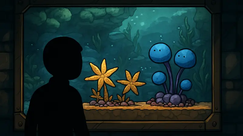 Растения Starnacles и Pinpokets, показанные в игровом интерфейсе Oxygen Not Included.