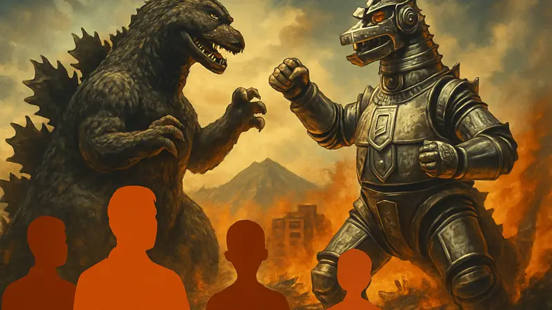 Постер фильма 'Террор Мехагодзиллы' 1975 года, анонсирующий фестиваль Godzilla TohoScope.