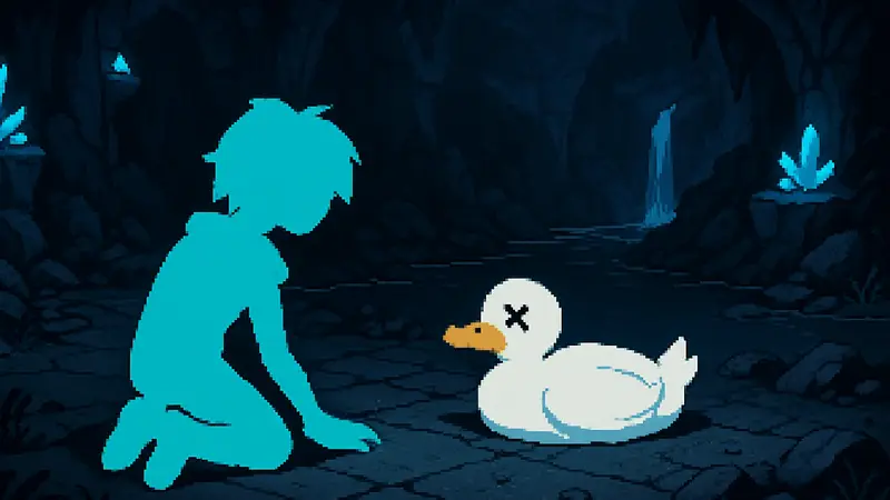 Изображение из Deltarune, иллюстрирующее секретную сцену смерти с уткой в Главе 5.
