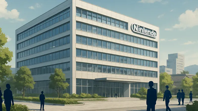 Концепт-арт или рендер нового научно-исследовательского центра Nintendo в Киото, Япония.