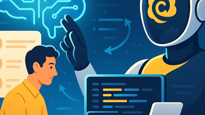Изображение, символизирующее работу AI-агентов и улучшенную память в Claude Code, технологии.