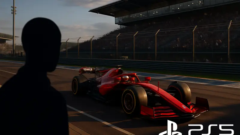 Скриншот F1 25 с трассировкой лучей на PlayStation 5 Pro, демонстрирующий улучшенное освещение болида