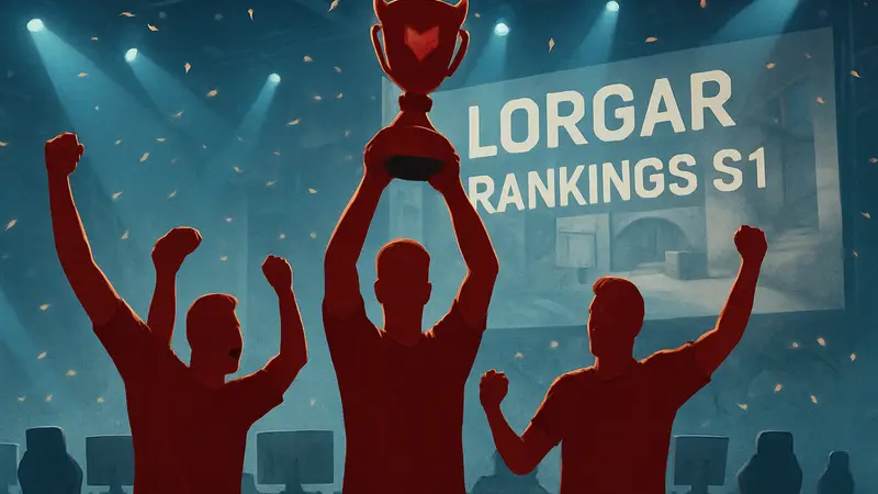 Команда SINNERS празднует победу на турнире LORGAR RANKINGS S1 по киберспорту