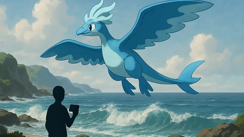 Концепт-арт нового покемона водного/летающего типа для Pokemon Winds and Waves.