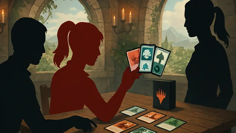 Игровой процесс Magic: The Gathering Mood Swings, демонстрирующий упрощённые карты