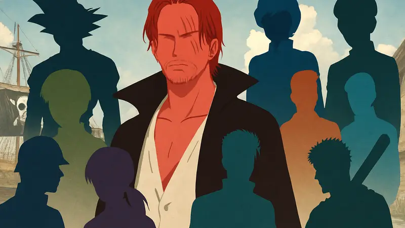 Коллаж из персонажей аниме, озвученных актером Шанкса из One Piece. Сюити Икеда в аниме.