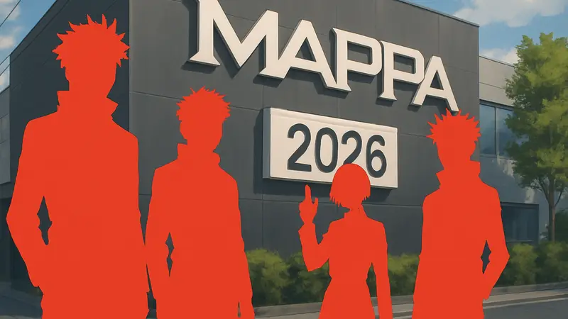 Иллюстрация главных героев аниме Jujutsu Kaisen на фоне логотипа студии MAPPA и даты анонса 4 сезона