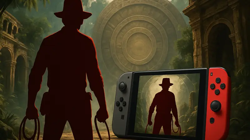 Обложка игры Indiana Jones and the Great Circle на Nintendo Switch 2 с Индианой Джонсом