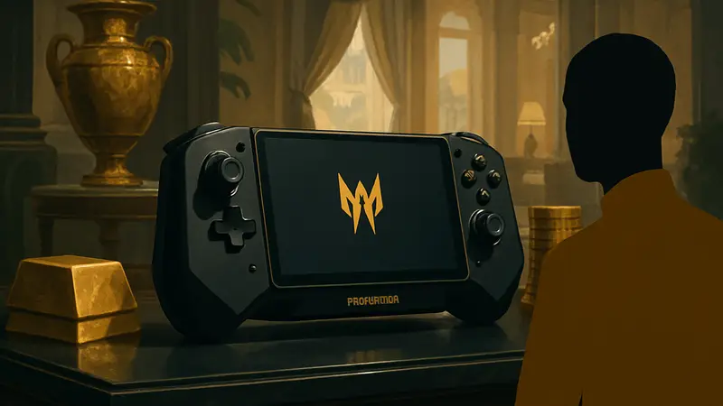 Портативный игровой ПК Acer Predator Atlas 8 с джойстиками, демонстрирующий его дороговизну.
