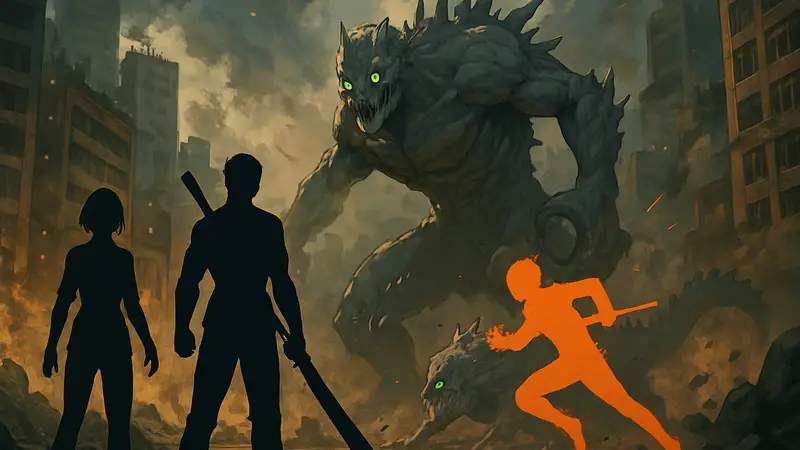 Kaiju No. 8 The Game: Скриншот с новыми персонажами и Кайфу №8 в бою.