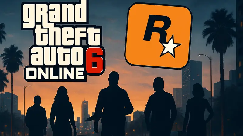 Логотип Grand Theft Auto 6 Online и компании Rockstar Games, символизирующий амбициозные планы