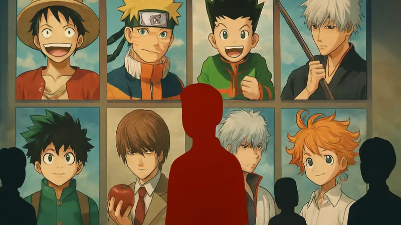 Обложки 8 лучших манг Shonen Jump 2000-х, включая 'Наруто' и 'Блич', в стилистике аниме