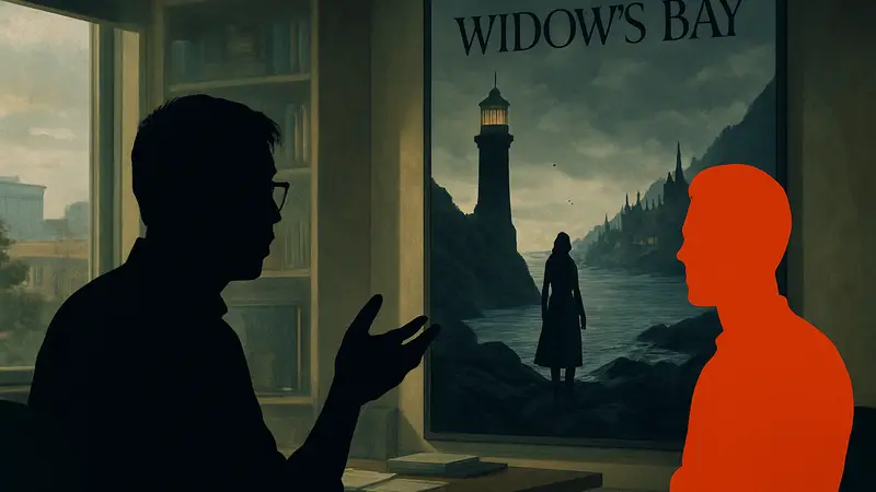 Режиссёр Хиро Мурай обсуждает сериал Widow's Bay, концепт-арт, постер сериала.