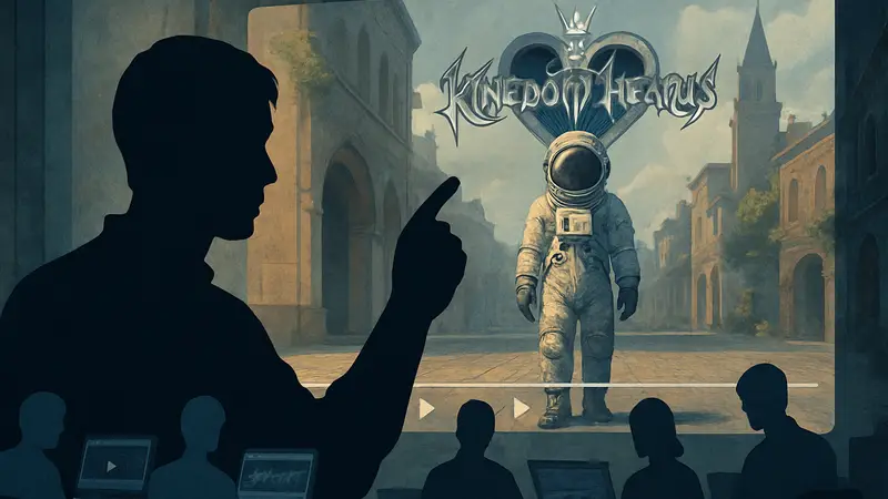 Кадр из утёкшего пролога Kingdom Hearts: Missing-Link с астронавтом, расшифровка фанатами