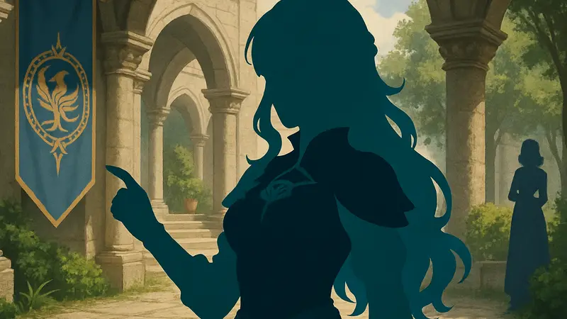 Изображение персонажа Теодоры из игры Fire Emblem: Fortune's Weave с упоминанием актрисы озвучки