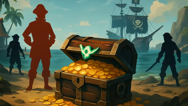Пиратский сундук с золотом в Sea Of Thieves, символизирующий эксплойт, который разрушил экономику.