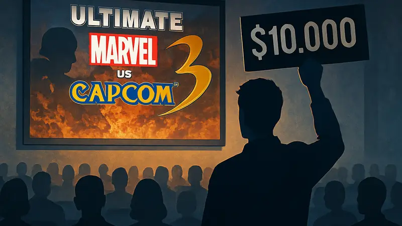 Логотип Ultimate Marvel vs. Capcom 3 и баннер с надписью $10 000