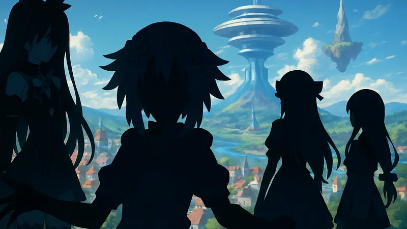 Персонажи из серии игр Neptunia в аниме-стиле
