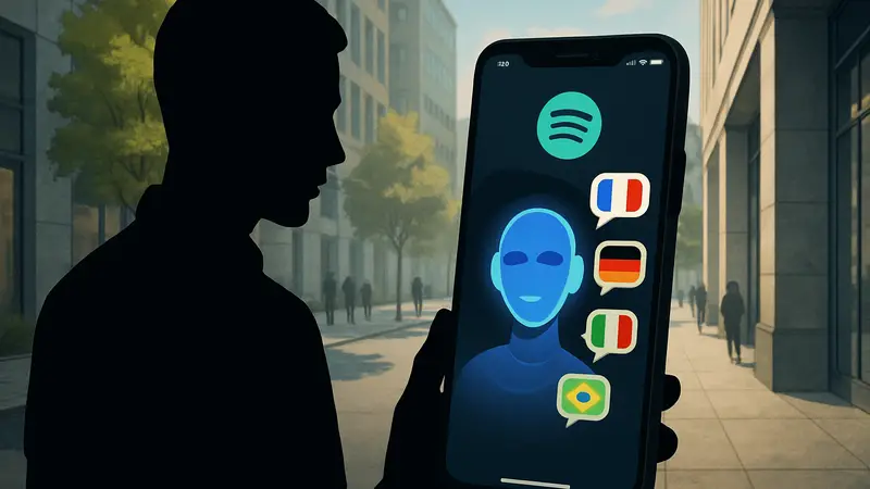 Spotify AI DJ на смартфоне говорит на новых языках