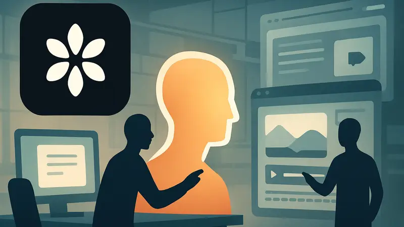 Логотип Luma и схематичное изображение работы ИИ-агентов с Unified Intelligence