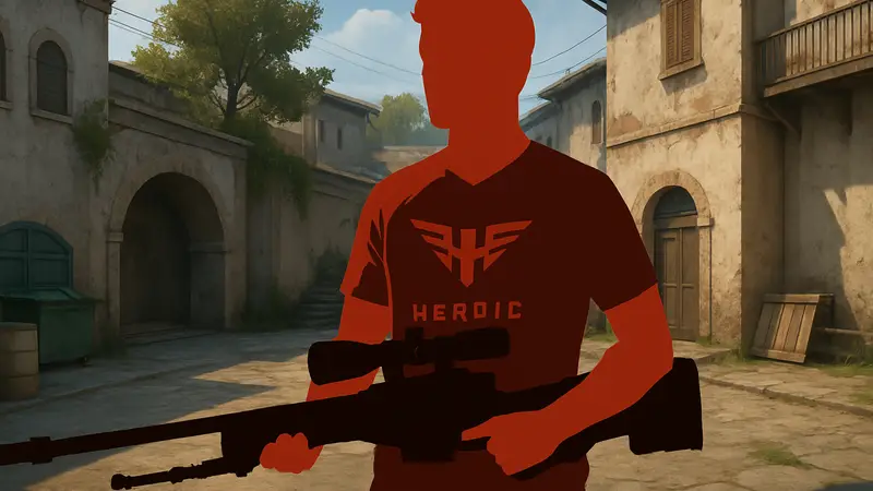 Испанский киберспортсмен MartinezSa в форме Heroic с AWP